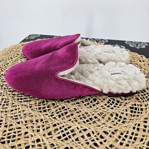 Birdies Phoebe Pink Velvet Slides Size 7.5
